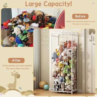 HAVEDAWN All Metal Stuffed Animal Storage, Never Fall Apart Stuffed Animal Zoo, Extra Large Stuffed Animal Holder - Sturdy Metal Plush Toy Organizer Perfect for Boys Girls Nursery Play Room Kidsroom - Image 4