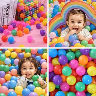 PlayMaty Ball Pit Balls - Colorful Ocean Pool Toys for Kids, Phthalate & BPA Free, 100pcs for Toddler Playhouse,Tent, or Playpen(Colorful) - Image 3