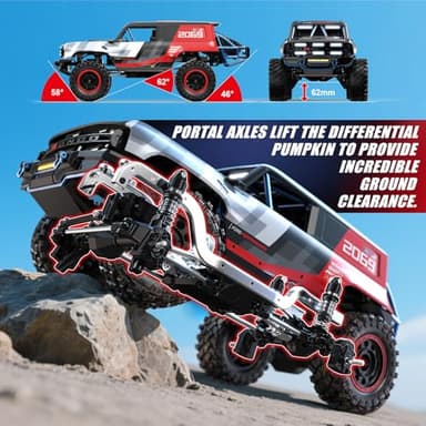 MJX H12P 1/12 Ford Bronco R Brushless RC Crawlers for Adults, Waterproof 4X4 Off-Road RC Rock Trucks with Portal Axles, Hard Case Licensed Remote Control Truck, RTR All Terrain RC Cars with 2 Battery - Image 2