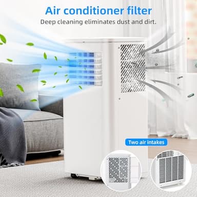 Portable Air Conditioner 8000 BTU, Remote Control, Fan Mode, Cools 350sq. ft, 24 Hour Timer, Quiet Operation,Window, 2 Fan Speed for Bedroom Office Home Dorm - Image 6