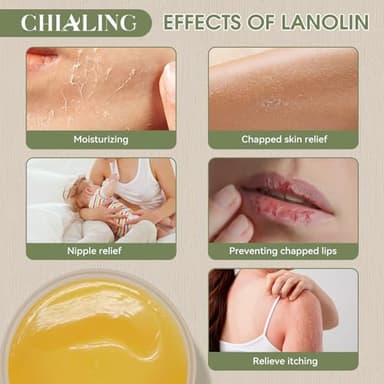 CHIALING Handmade Lanolin - 100% Pure Natural Australian Lanolin Cream - Made in USA - USP Grade Moisturizer for Dry/Cracked Skin, Nipple Discomfort, Lip Hydration & Eczema | Unscented, Additive-Free(3.5 oz) - Image 5