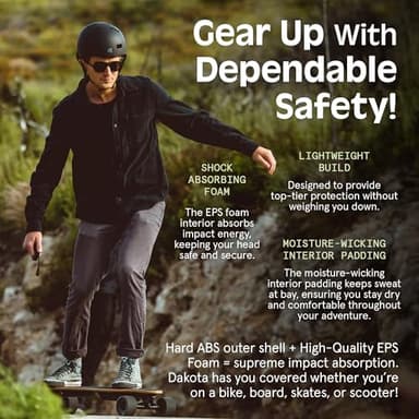 Retrospec Dakota Bicycle / Skateboard Helmet for Adults - Commuter, Bike, Skate, Scooter, Longboard & Incline Skating - Highly Protective & Premium Ventilation-Medium- Matte Black - Image 3