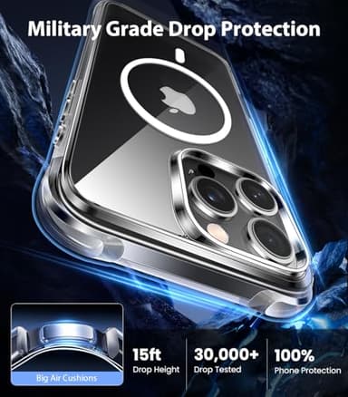 Mkeke for iPhone 15 Pro Max Case Compatible with Magsafe with 2X Screen Protector Military-Grade Drop Protection Clear - Image 4