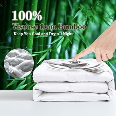 Luxurious 50x70 Inch Lap Quilt & Throw Blanket - Ultra Soft & Breathable Bamboo Viscose Fabric - Perfect for Couch, Bed, Wheelchair, Elderly Care, and Travel, Machine Washable, White - Image 3