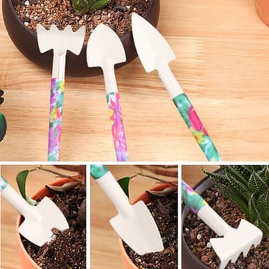 Garden Tools Set, JUMPHIGH 10 Pieces Gardening Tools with Floral Print, Ergonomic Handle Trowel Rake Weeder Pruner Shears Sprayer, Garden Hand Tools with Carrying Case Gardening Gifts for Women Father - Image 5