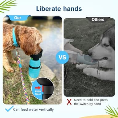 Pecute Portable 22 oz Dog Water Bottle, 2 in 1 Dog Water Bottle Bowl Leakproof with Double Seal, BPA Free, Lightweight, Pet Water Bottel Dispenser for Outdoor Walking Triping Hiking Camping Travels - Image 6