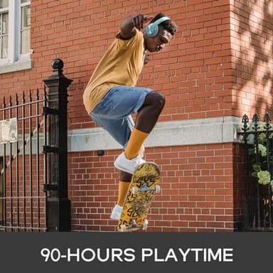 DOQAUS Bluetooth Headphones Over Ear, 90H Playtime Wireless, 3 EQ Modes, HiFi Audio & Deep Bass, ENC Noise Isolating Mic, Soft Earpads for Phone/PC - Image 3