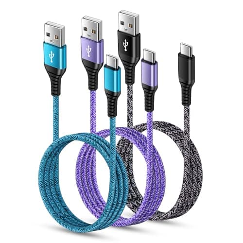 USB C Charger Cable Fast Charging 3 Pack 6ft for iPhone 17 16 15 Pro Max/15 Plus/15 Pro/15, 3.1A Braided Car Cord USB A to USB C Android Phone Power Cord for Samsung Galaxy S24 A54 A14 S23 Ultra S22 - Image 1