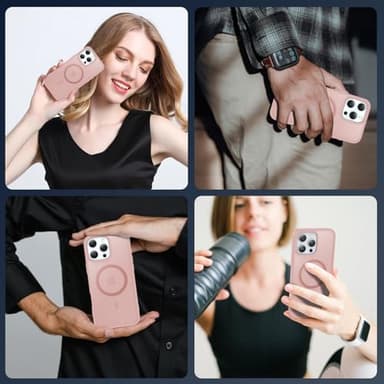 Temdan for iPhone 16 Pro Case [Compatible with MagSafe] [Military-Grade Drop Protection] [Anti-Fingerprint] [Anti-Scratch] Slim Silky-Soft Touch Translucent Matte Case 6.3 inch, Light Pink - Image 7