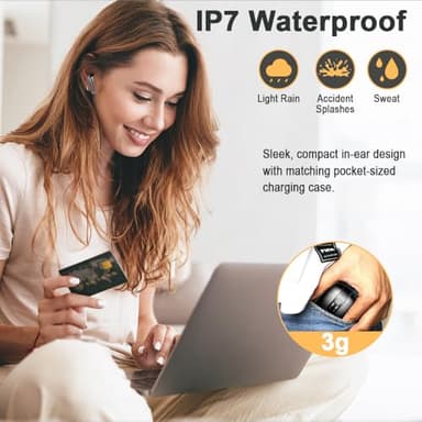 Wireless Earbuds, Bluetooth Headphones V5.4 Stereo Bass Ear Buds with ENC Noise Cancelling Mics,56H Bluetooth Earbuds with LED Display Charging Case, IP7 Waterproof Earphones for Android iOS【2025】 - Image 5