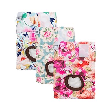 CuteBone Dog Diapers Female Washable Small Medium Large 3 Pack Reusable Doggie Diapers Puppy Period Pants for Doggy Heat Cycle Peeing D14S - Image 4