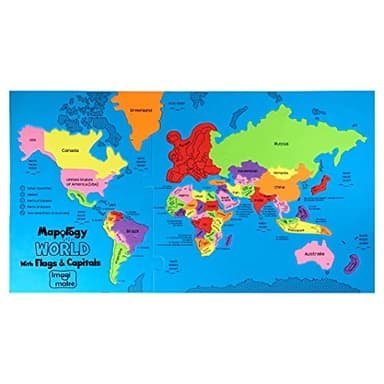 Imagimake Mapology World Map Puzzle - Includes Country Flags & Capitals | Fun Jigsaw Puzzle Kids Ages 5-8 | Educational Toys for Ages 8-13 | Geography Gifts for Girls & Boys 5, 6, 7, 8, 9, 10, 11, 12 - Image 8
