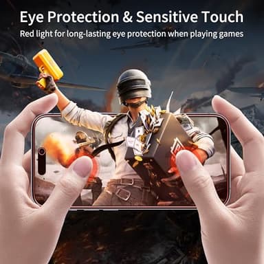 WASOCA 2 Pack Screen Protector for iphone 15 Pro Max [6.7 inch], New Red Light 9H Tempered Glass Screen Protector Upgraded Protection, Anti-Blue Light, Anti-Reflection, Patented Eye Protection. - Image 5