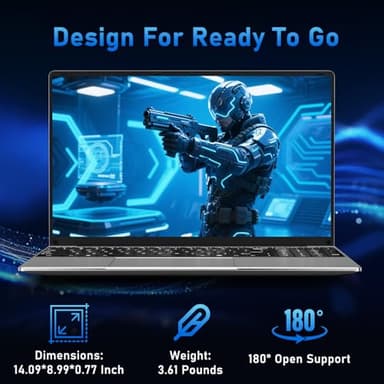 NIAKUN Laptop, Windows 11 Pro Laptop Computer 2025, 15.6 Inch Lap Top, 8GB RAM 256GB SSD PC, N4020 Processor, 15.6" FHD 1920 * 1080 Display, WIFI5, BT5.0 - Image 6