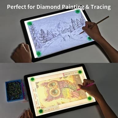 TOHETO Rechargeable A4 Light Board with Stand, Super Bright Magnetic Light Pad with Side Buttons, Wireless Light Box for Tracing and Drawing, Cordless LED Light Table for Diamond Painting, Sketching - Image 9