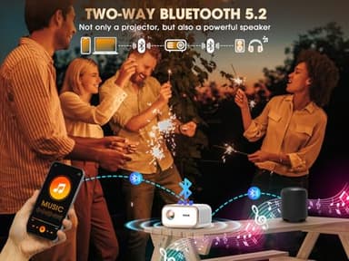 VIZONY E1 Pro Netflix-Certified Smart Projector, 550 ANSI Lumens, WiFi Bluetooth, Auto Focus & Keystone, Native 1080P & 4K Support, Full-Sealed Optical Engine, Portable Home Theater for Indoor/Outdoor - Image 7