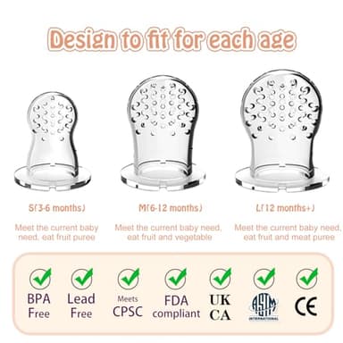 HAOBAOBEI Baby Fruit Food Feeder - Silicone Nibble Tray Combo - Breastmilk Popsicle Mold for Cooling Relief, BPA Free Mesh Feeder for Infant Self Feeding (Monkey Pink + Pineapple) - Image 6