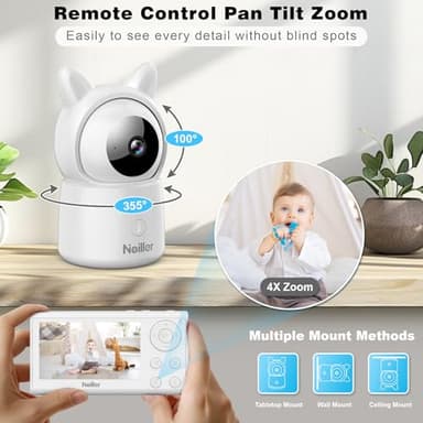 Baby Monitor, 4.3" Video Baby Monitor with 1080P Camera, Smart 2.4G WiFi Audio Monitor with Remote PTZ, Night Vision, 2-Way Talk, Sleep Mode, RGB Night Lights, Lullabies & 1000ft Range, APP Control - Image 4
