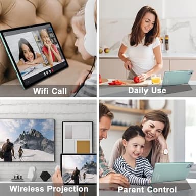 2025 Android 14 Tablet with Keyboard 20GB+128GB+1TB Expand, 10.1 Inch Octa-Core 2-in-1 Tablets with HD IPS Display, 5G WiFi 6, 6000mAh Battery, BT5.0, Split Screen, Widevine L1, Mouse, Case -Green - Image 7