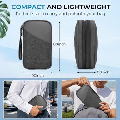 FYY Electronic Organizer, Large Travel Cable Organizer Bag Electronic Accessories Carry Case Pouch Portable Waterproof Double Layers All-in-One Storage Bag for Cable, Cord, Charger, Black - Image 2