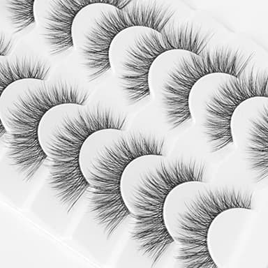 False Eyelashes Fluffy False Lashes Wispy Natural Lashes 3D Faux Mink Lashes 7 Pairs Jiocolor Volume Eye Lashes DJ-20 - Image 5