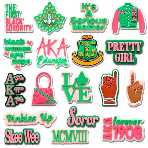 Sorority Shoe Charms for Croc, Sorority Shoe Decoration for Shoes Bracelet Wristband Clog Sandals Birthday Party Favors - Image 1