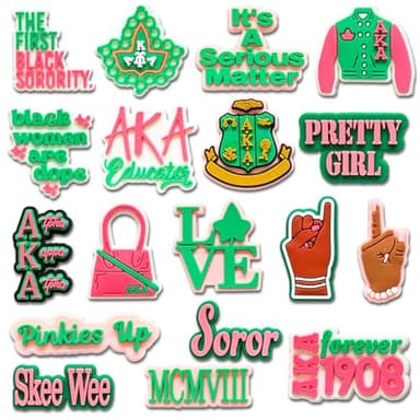 Sorority Shoe Charms for Croc, Sorority Shoe Decoration for Shoes Bracelet Wristband Clog Sandals Birthday Party Favors - Image 1