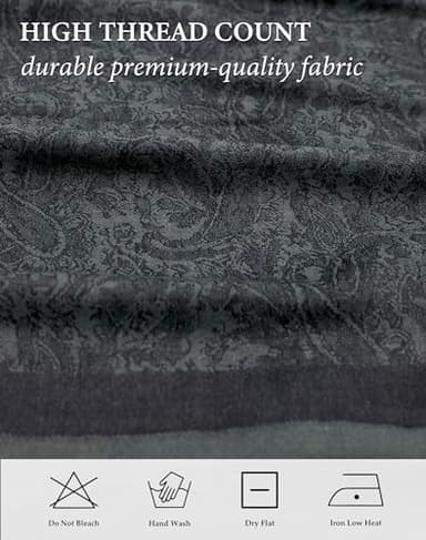 Achillea Women's Two Tone Vintage Jacquard Paisley Pashmina Shawl Wrap Scarf (Charcoal Gray) - Image 7