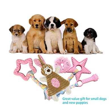Volacopets Puppy Toys for Teething, Puppy Chew Toys for Small Dogs, Crinkle Dog Toys Small Breed Boredom and stimulating, Dog Toys for Small Dogs, Pink, 5-Pack - Image 6