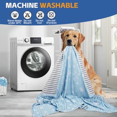 Dog Cooling Blanket Lightweight Self Cooling Blanket Bed Cover for Small Medium Dogs Washable Dog Cat Summer Blanket for Crate&Kennel Sofa Blue M - Image 6