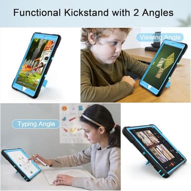 Cantis Case for ipad 9th Generation/ 8th Generation/ 7th Generation, Slim Heavy Duty Shockproof Rugged Protective Case with Built-in Stand for iPad 10.2 inch 2021/2020/2019, Black+Blue - Image 3