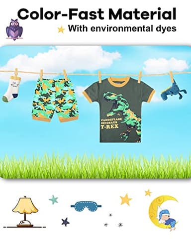 DAUGHTER QUEEN Boys Pajamas 18-24 Months Summer PJs Dinosaur Pj Sets Baby Toddler Cotton Short Sleeve Sleepwear Trex Jammies Dino Clothes Outfits 18m/Mo, 24m/Mth - Image 7