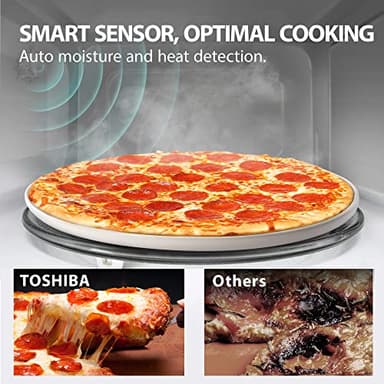 Toshiba ML-EM62P(SS) Large Countertop Microwave with Smart Sensor, 6 Menus, Auto Defrost, ECO Mode, Mute Option & 16.5" Position Memory Turntable, 2.2 Cu Ft, 1200W, Stainless Steel - Image 4
