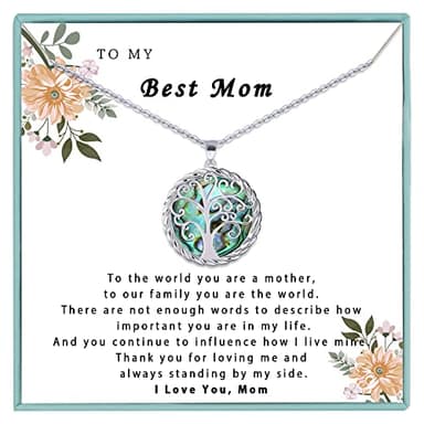SmileBelle Mom Necklace as Mother Christmas Gifts from Daughter Son, Mom Jewelry as Birthday Gifts for Moms, Mother Necklace as Unique Sentimental Jewelry Gift for Mama - Image 1