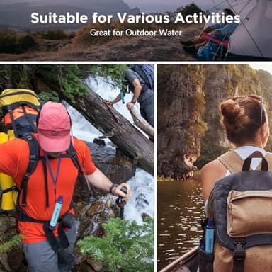 Membrane Solutions Personal Water Filter, Survival Filtration Straw Portable Gear, Emergency Preparedness, Supply for Drinking Hiking Camping Travel Hunting Fishing Team Family Outing (Blue, 6 Pack) - Image 9
