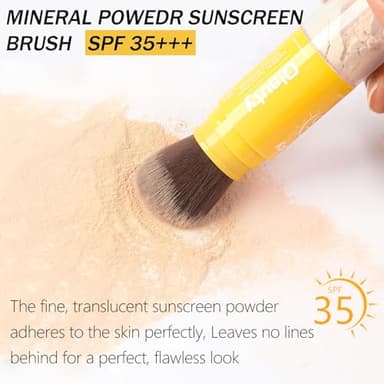 Mineral Sunscreen Setting Powder, SPF 35 Brush Sunscreen Powder for Face & Scalp, Long Lasting Lightweight Breathable, Oil Control Natural Matte Finish (#01 Translucent) - Image 5