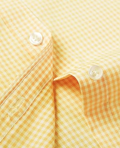 siliteelon Button Down Plaid Shirts for Women Long Sleeve Formal Work Dress Wrinkle Free Blouses Tops Yellow & White Plaid XX-Large - Image 4