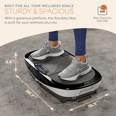 Lifepro Rumblex Max 4D Black Vibration Plate Exercise Machine with Loop Resistance Bands for Home Fitness Shaping Training Recovery Tone & Strength - Image 4