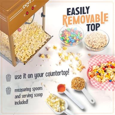 Nostalgia Popcorn Maker Machine - Professional Cart With 10 Oz Kettle Makes Up to 40 Cups - Vintage Lincoln Popper Popcorn Machine Movie Theater Style - Black - Image 6