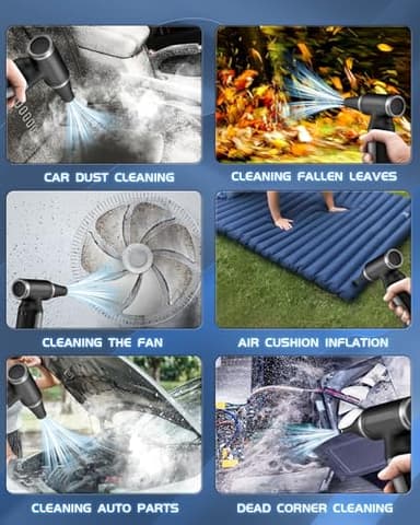 Electric Compressed Air Duster - 33,0000 RPM Rechargeable Cordless Turbo Blower, Portable Air Blower Gun for Cars, PC, Keyboard, Home & Outdoor Dust Cleaning (Replaces Compressed Air Cans) - Image 5