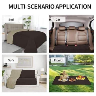 Easy-Going Waterproof Dog Bed Cover Reversible Leak Proof Pet Blanket Replacement Mat for Furniture Washable Couch Cover Sofa Cover for Dogs Cat(30x53 Inch, Chocolate/Beige) - Image 3