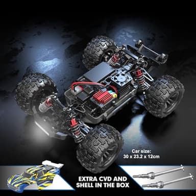 HYPER GO H16BM 1/16 RTR Brushless High Speed Electric 4X4 Off-Road Fast RC Car, Max 42mph, RC Truck, Remote Control, 2 Lipo Batteries for Adult, Compatible with 3S Lipo - Image 6