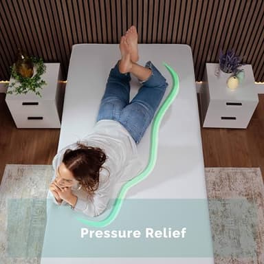 Nestl Green Tea Twin Mattress 8 Inch - Cooling Graphite Memory Foam Twin Mattress for Kids, Fiberglass Free Pressure Relief Supportive Bed in A Box, CertiPur-US Certified - Image 2