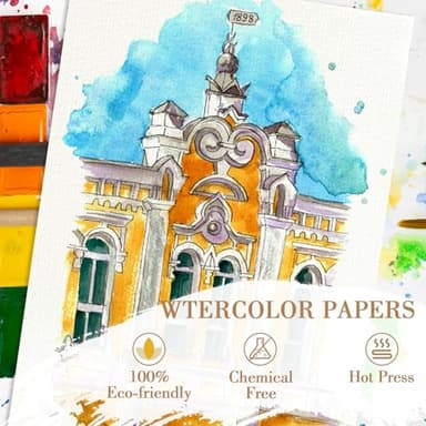 100PCS 5x7 Watercolor Paper Bulk, 140lb/300g Cold Press Thick Water Color Paper Pad for Kid Child Adult, White Art Paper for Drawing Painting Markers Gouache, Textured Cotton Paper Sheets - Image 3