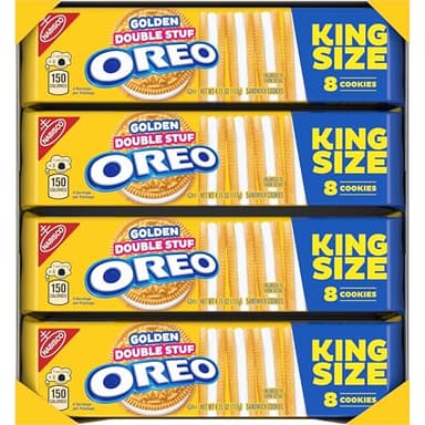 OREO Double Stuf Golden Sandwich Cookies, King Size, 12 Snack Packs (8 Cookies Per Pack) - Image 18