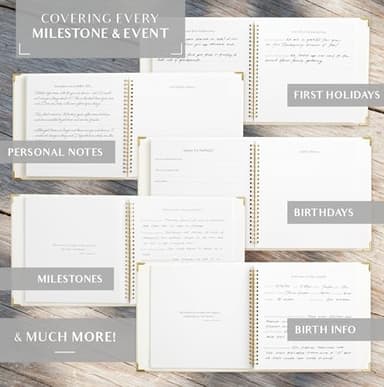 Keepsake Baby Memory Book for Boys and Girls – Timeless First 5 Year Baby Book – Neutral Journal Scrapbook or Photo Album - Record a Milestone for Every Event from Birth to Age 5 - Image 3