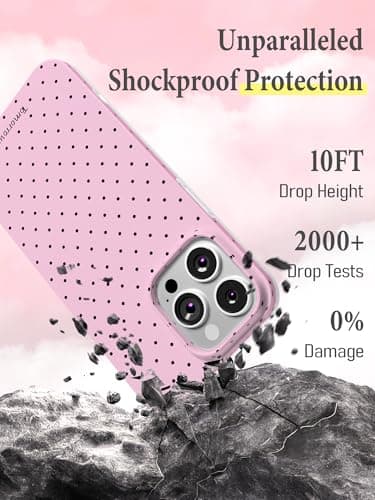 Minyii Compatible with iPhone 14 Pro Max Case, with Polka Dot Aesthetics Design Simple Case for Women Girl, Cute Fashion Soft TPU Slim Protection Phone Case for iPhone 14 Pro Max 6.7'' - Pink - Image 5