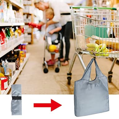 Aricsen 10 Pack Durable Colorful Folding Reusable Grocery Bags Handles Bulk Strong, Recycle Shopping Foldable Lightweight Kitchen Large Washable Pocket Nylon, Polyester Color Cloth Fabric - Image 7