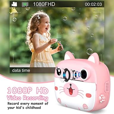 Kids Camera Instant Print, 3.0" HD Screen Kids Instant Cameras, Christmas Birthday Gifts for Girls Boys 3 4 5 6 7 8 9 10 Year Old, Portable Toddler Travel Toys with 32GB Card & 3 Rolls Printer Paper - Image 3