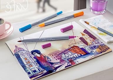 Faber-Castell Goldfaber Watercolor Dual Art Markers: Graffiti - Water Color Markers Pens (6 Count) - Image 4